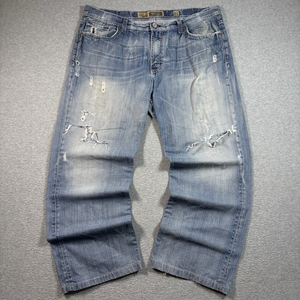 BKE Marshall Jeans 40x32 Mens Blue Distressed Straight Wide Leg Y2K Grunge Baggy